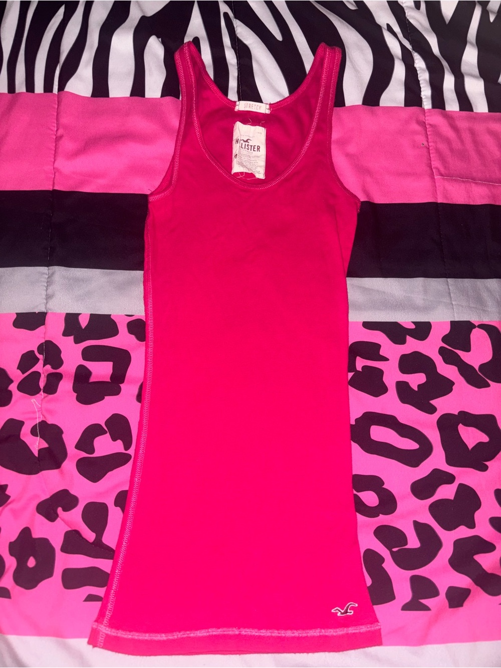 Y2K 2000s Hollister hot pink Tank Top